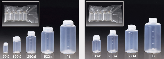 Бутылки из PFA в чистой упаковке (код 18124-18128 и 18116-18119)